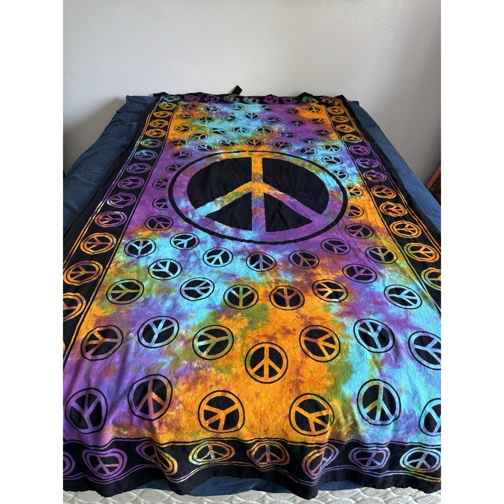 Tie Dye Peace Sign Tapestry